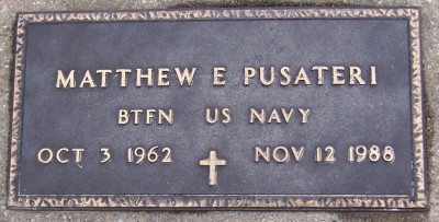 Matthew Pusateri is buried at Saint John's Cemetery in Cedar Rapids. (Courtesy photo Ken Wright, findagrave.com)