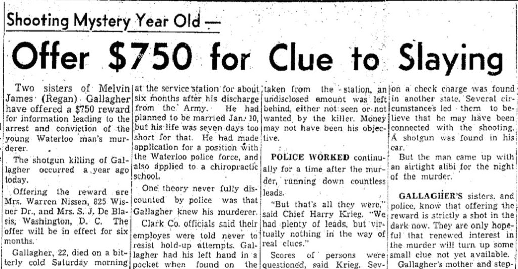 Courtesy Waterloo Courier, Jan. 3, 1960