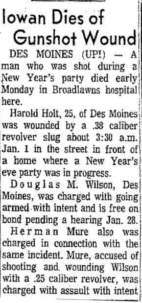 Courtesy Cedar Rapids Gazette, Jan. 17, 1966 (Click to read full story)