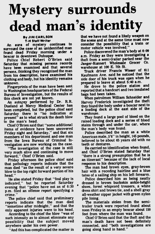 Courtesy the Telegraph-Herald, April 25, 1971