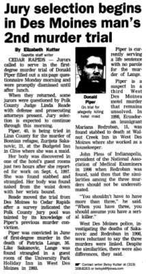 Cedar Rapids Gazette story from Jan. 8, 2002