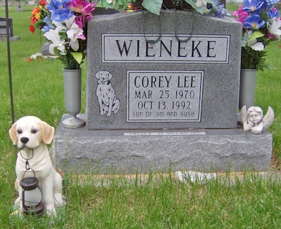 Corey Wieneke tombstone