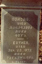 tombstone for Esther and Dorcus Alger