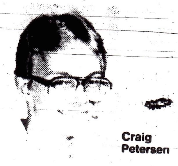 Craig Petersen obituary photo, courtesy Quad-City times, Oct. 2, 1986