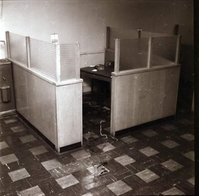 Fred Coste bank cubicle where he was slain
